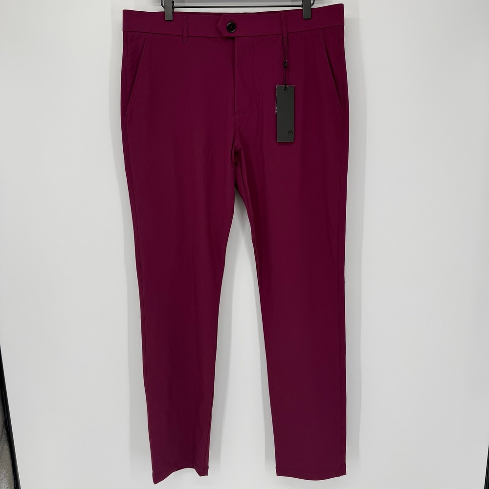 Greyson Montauk Performance Trouser Pants Hawkeye‎ Burgundy NWT